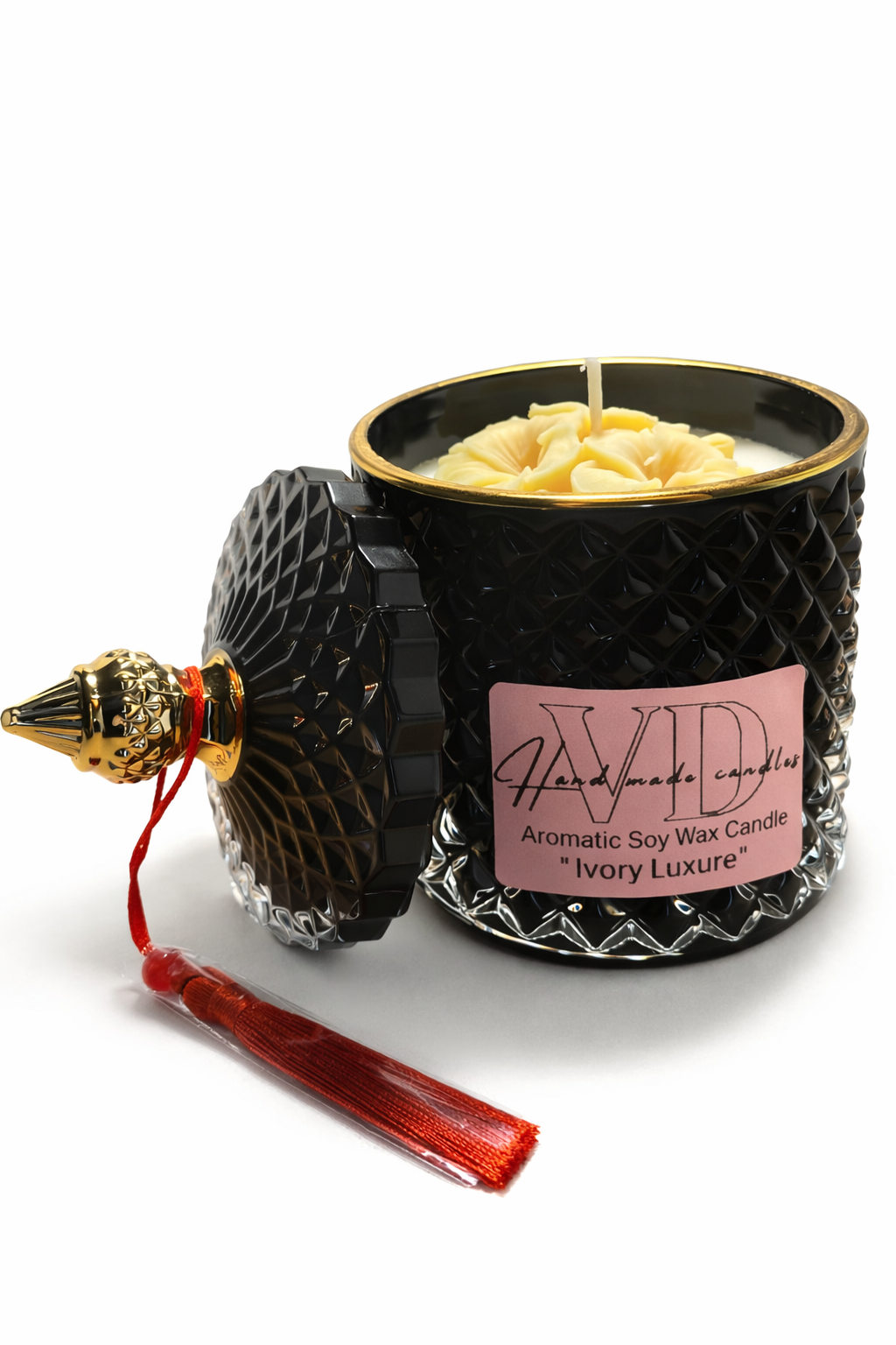 Prabangi kvapni sojų vaško žvakė Ivory Luxury (210 g)